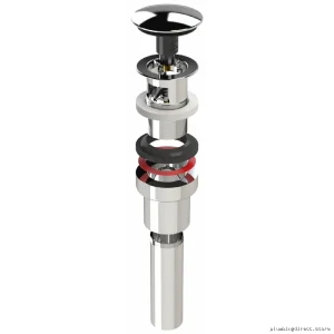 Premium Chrome Vessel Sink Drain with Clicker Stopper