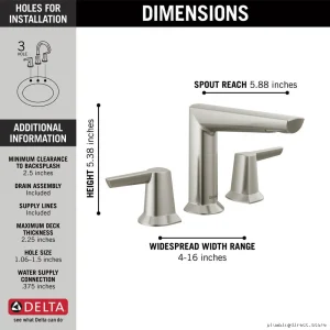 Premium Delta Lumicoat Faucet - Galeon Widespread Bathroom