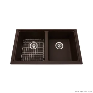 Espresso Double-Bowl Undermount Kitchen Sink in Premium Granite – Mythos