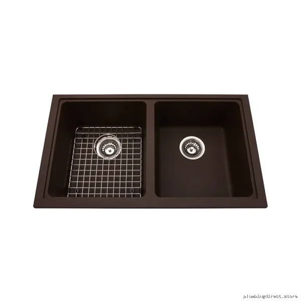 Espresso Double-Bowl Undermount Kitchen Sink in Premium Granite – Mythos