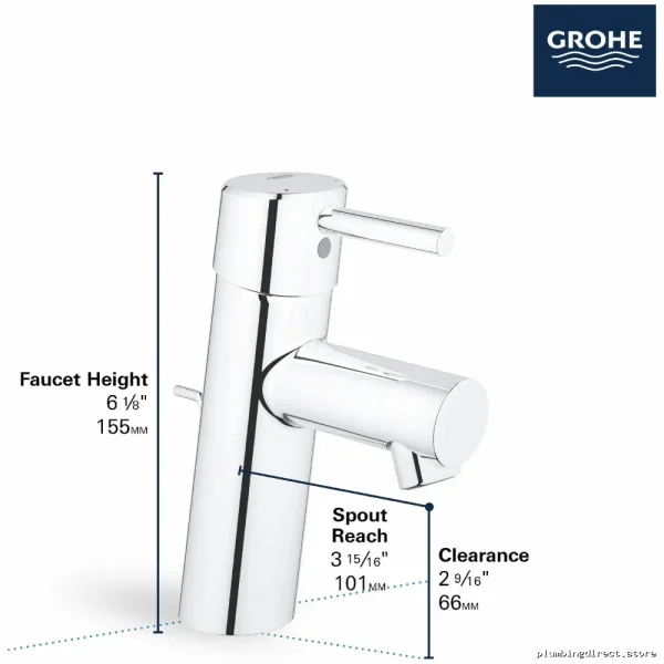 Premium Grohe Concetto Chrome Bathroom Sink Faucet - Image 2