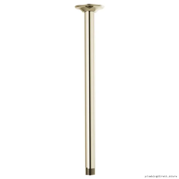 Premium 14-Inch Ceiling-Mounted Shower Arm with Round Flange - Polished Nickel Brizo