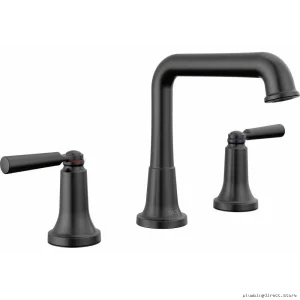 Saylor Widespread Bathroom Faucet - Premium Matte Black 3536-BLMPU-DST Delta