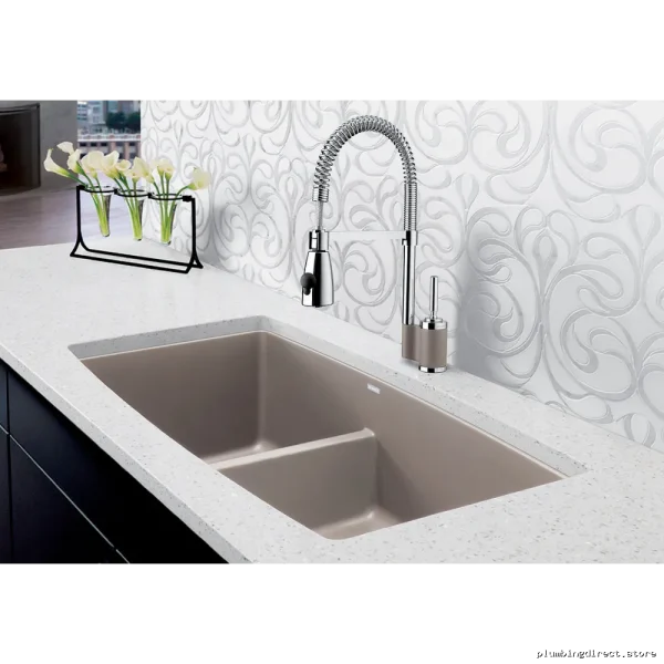 Premium Undermount Kitchen Sink Silgranit Performa U 1.75 Bowl Truffle 401188 Blanco - Image 2