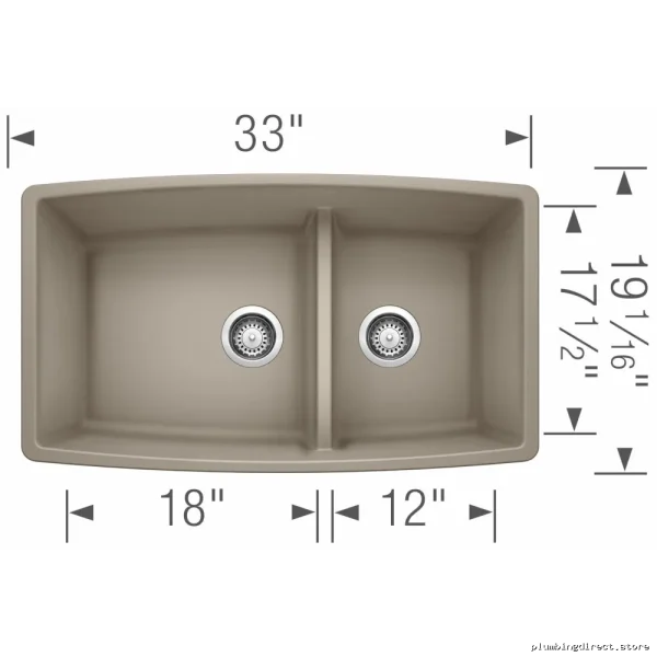 Premium Undermount Kitchen Sink Silgranit Performa U 1.75 Bowl Truffle 401188 Blanco - Image 3