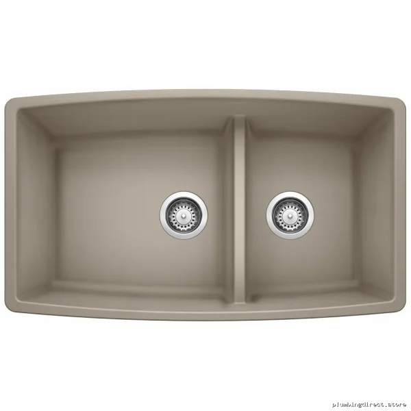 Premium Undermount Kitchen Sink Silgranit Performa U 1.75 Bowl Truffle 401188 Blanco