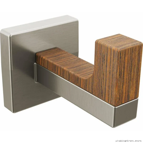 Premium Wright Design Nickel Teak Wood Coat Hook