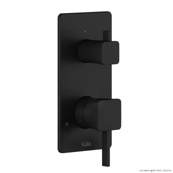 Square Trim Pressure Balance Volume Control Valve - 2-Way Integrated Diverter Matte Black