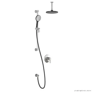 pressure balanced shower system vertical ceiling mount kontor black chrome bf