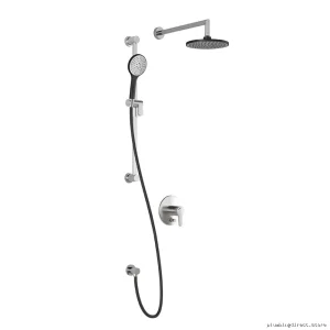Pressure Balanced Wall-Mount Shower System Black Chrome