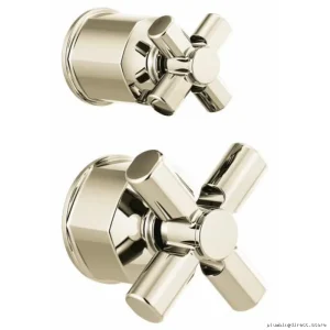 Invar Valves Pressure Balancing Diverting Toolset w/ Trimming Handles in Bright Finishes Model XH###-PN Brio