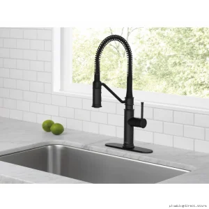 Prodeco Matte Black Kitchen Faucet with Spring Pulldown Spray - Durable Delta Valve