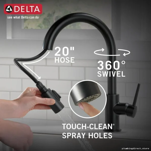 Pull-Down Kitchen Faucet High-Efficiency 1.5 GPM Matte Black 9159-BL-DST-1.5 Trinsic - Image 5