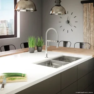 Pull-Down Kitchen Faucet with Spring Spray System - Exki Kalia Chrome