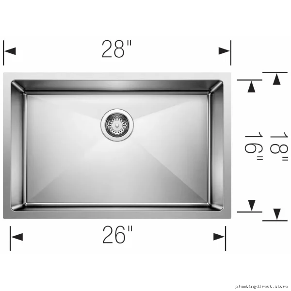 Quatrus R15 1 Bowl Undermount Kitchen Sink - Satin Finish Blanco 402963 - Image 2
