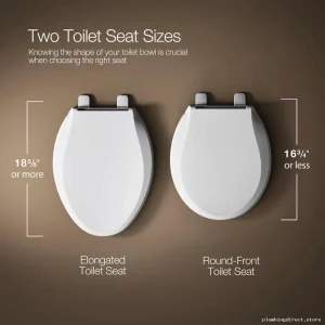 Brevia Quick-Release Round Front Toilet Seat - White Replacement for Kohler 4775-0