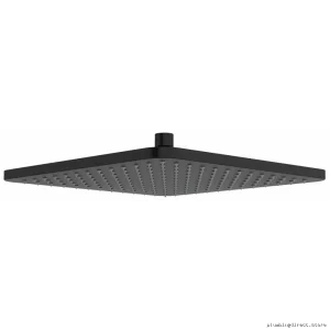 RIOBEL 12-Inch Wide Coverage Rain Square Showerhead - Black 482BK