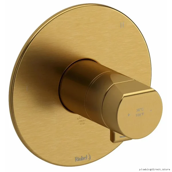RioBel TPB47BG Brushed Gold 3-Function Thermostatic Shower Valve Trim