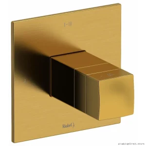 RIOBEL Reflet 3-in-1 Thermostatic Valve Trim Brushed Gold TRF23BG