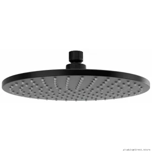 Black Round Plastic Shower Head - 10 Inch RIOBEL 430BK Model