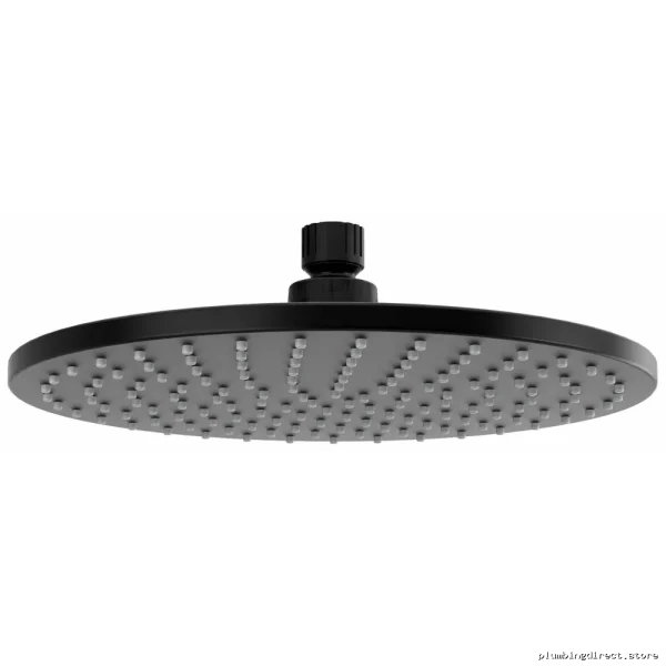 Black Round Plastic Shower Head - 10 Inch RIOBEL 430BK Model