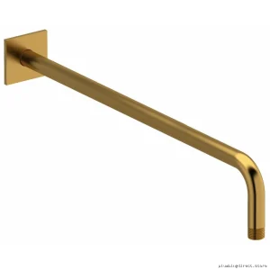 RIOBEL 533BG 20 Modern Wall-Mounted Shower Arm with Square Trim in Brushed Gold
