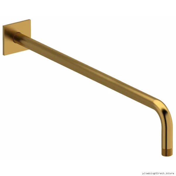 RIOBEL 533BG 20 Modern Wall-Mounted Shower Arm with Square Trim in Brushed Gold