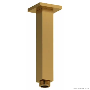 Brushed Gold 6-Inch Ceiling Mount Shower Arm with Square Plate - RIOBEL 548BG