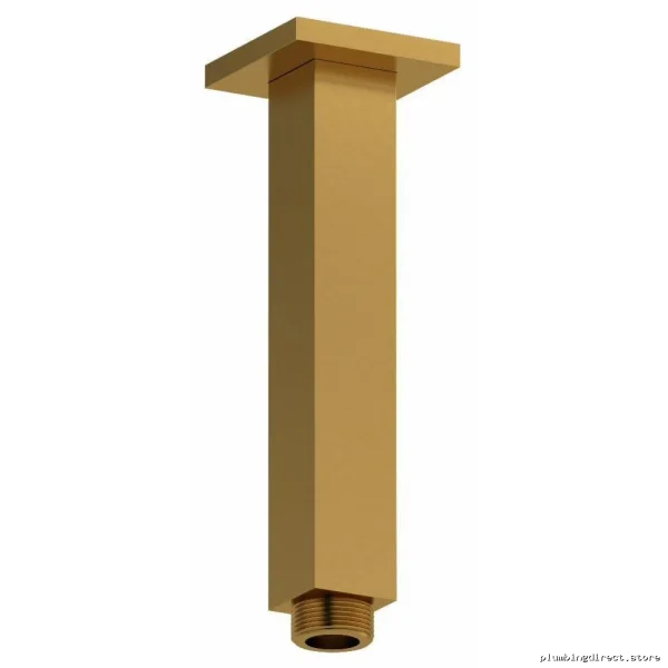 Brushed Gold 6-Inch Ceiling Mount Shower Arm with Square Plate - RIOBEL 548BG