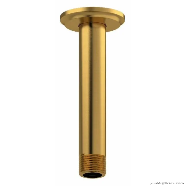 Brushed Gold 6-Inch Ceiling Mount Shower Arm with Round Plate - RIOBEL 558BG