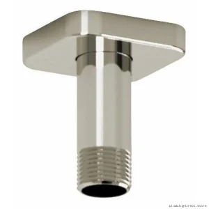 Polished Nickel RIOBEL 579PN Shower Arm - 3 Ceiling Mount with Square Plate