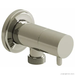 RioBel 739PN Polished Nickel Handheld Shower Head with Easy-Control Shutoff Valve
