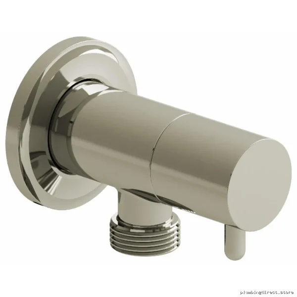 RioBel 739PN Polished Nickel Handheld Shower Head with Easy-Control Shutoff Valve