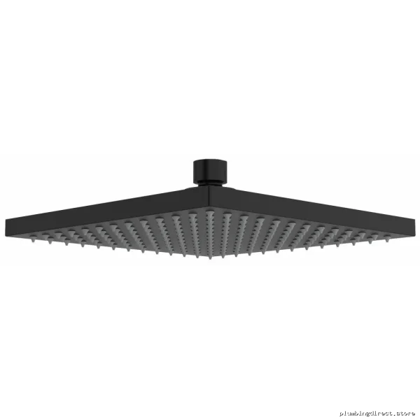 RioBel 8-Inch Black Square Rain Showerhead 1.8 GPM Water-Saving Design