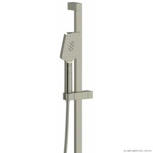 Dual-Function Handshower with 34-Inch Adjustable Slide Rail - Brushed Nickel Modern Design (Model 4865BN) by RIOBEL