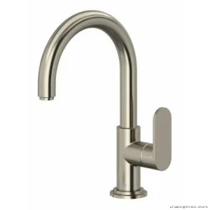 Brushed Nickel Arca Bathroom Faucet 1.2 GPM Lever Handle Single Hole RIOBEL AAS01BN