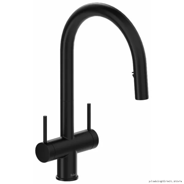 Azure 2-Handle Kitchen Faucet with Pulldown Spray | RIOBEL Black AZ801BK