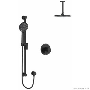Ode Ceiling Shower Arm Faucet Trim Black TKIT323ODBK-6 by RIOBEL