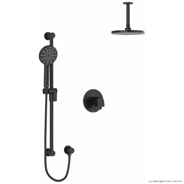 Ode Ceiling Shower Arm Faucet Trim Black TKIT323ODBK-6 by RIOBEL