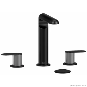 RIOBEL Black & Chrome Widespread Bathroom Sink Faucet CI08BKC
