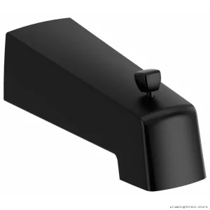 RioBel Black Diverter Tub Spout for Modern Bathrooms