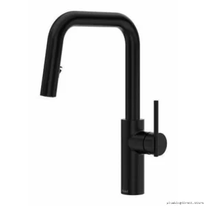 Riobel Black Kitchen Faucet - Pulldown Spray & U-Spout LTSQ201BK