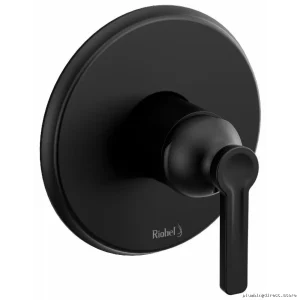 RioBel Black Pressure Balance Shower Valve Trim - Momenti Series TMMRD51JBK