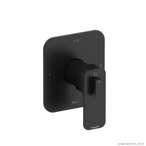 RioBel Black Thermostatic Shower Valve Trim with 3 Spray Functions