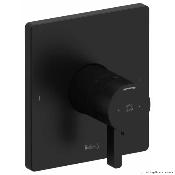 RIOBEL Black Thermostatic Shower Valve Trim with Dual Function TPXTQ44BK