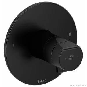 RioBel Black 2-Function Thermostatic Valve Trim