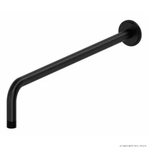 RIOBEL Black Wall-Mount Shower Arm with Round Escutcheon
