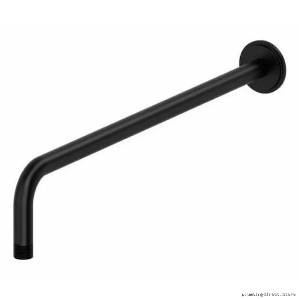RIOBEL Black Wall-Mount Shower Arm with Round Escutcheon