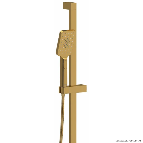 Brushed Gold Handshower 1.8 GPM 2-in-1 Function Slide Bar 34" - RIOBEL 4865BG-WS