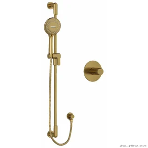 RioBel Brushed Gold Parabola Shower Faucet with Pressure Balance PB54BG